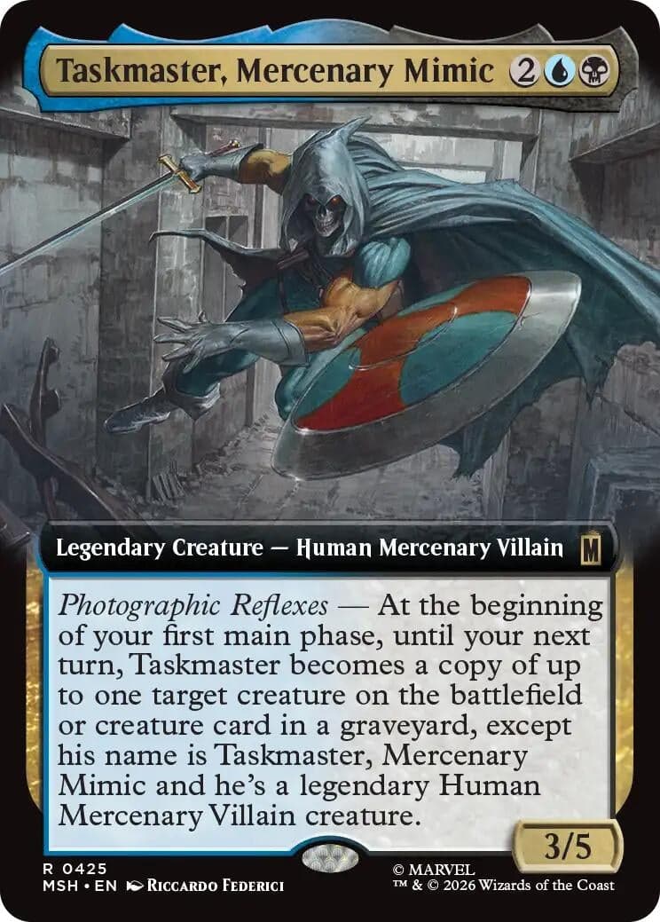 Taskmaster, Mercenary Mimic (Extended Art) (425) (Foil) (Marvel Super Heroes) (MSH)