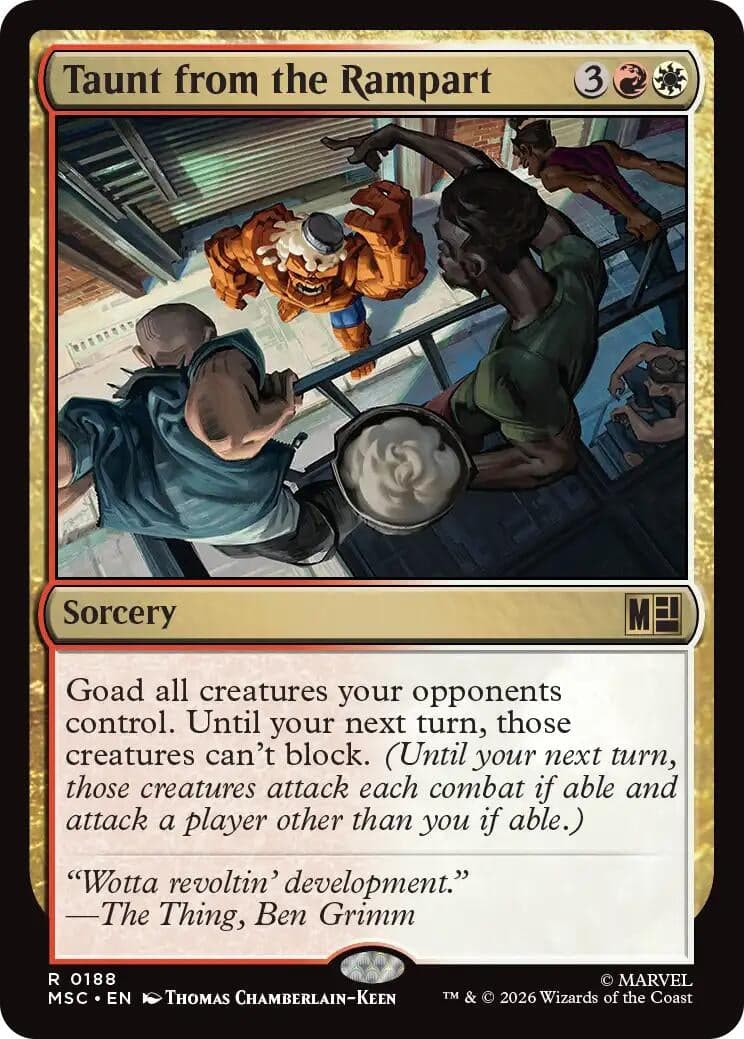 Taunt from the Rampart (Surge Foil) (188) (Foil) (Commander: Marvel Super Heroes) (MSC)