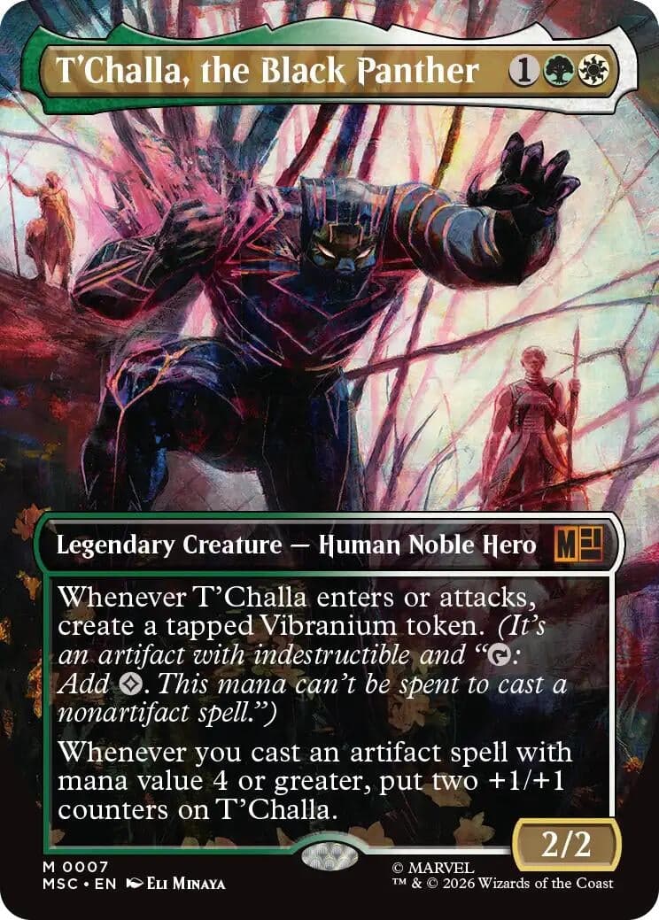 T'Challa, the Black Panther (Borderless) (7) (Foil) (Commander: Marvel Super Heroes) (MSC)