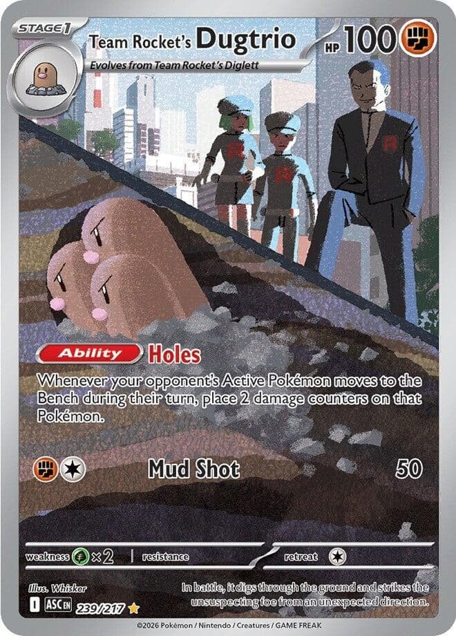 Team Rocket's Dugtrio (239/217) (Holofoil) (ME: Ascended Heroes)