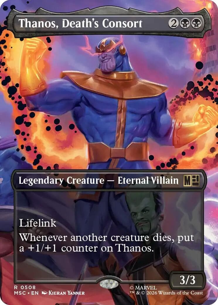 Thanos, Death's Consort (Borderless) (508) (Foil) (Commander: Marvel Super Heroes) (MSC)