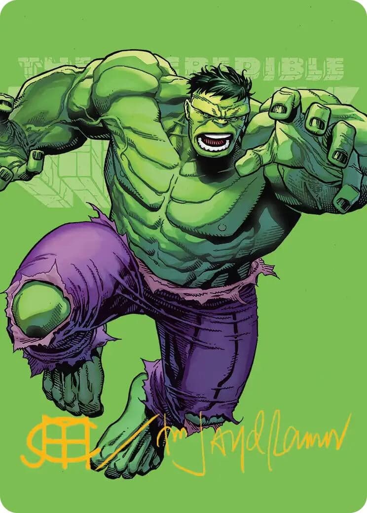 The Incredible Hulk Art Card (Gold-Stamped Signature) (28) (Art Series: Marvel Super Heroes) (AAMSH)