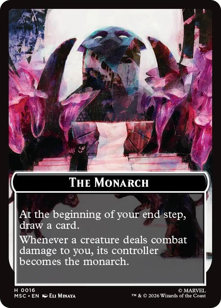 The Monarch (016) // Vibranium (031) Double-Sided Token (Surge Foil) (16 // 31) (Foil) (Commander: Marvel Super Heroes) (MSC)