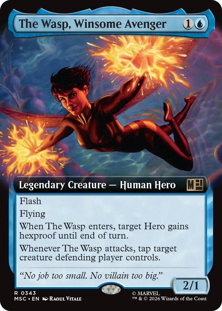 The Wasp, Winsome Avenger (Extended Art) (343) (Commander: Marvel Super Heroes) (MSC)