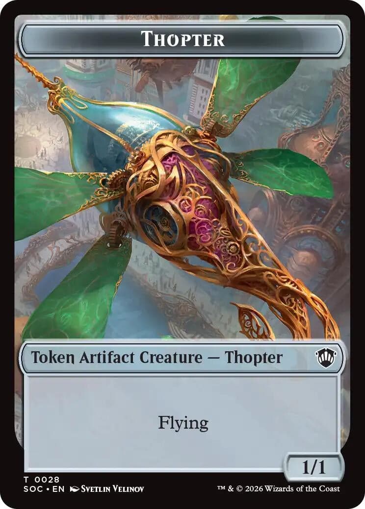 Thopter // Fractal (0004) Double-Sided Token (28 // 4) (Commander: Secrets of Strixhaven)