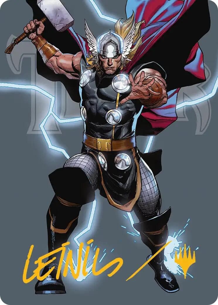 Thor, God of Thunder Art Card (Gold-Stamped Signature) (26) (Art Series: Marvel Super Heroes) (AAMSH)