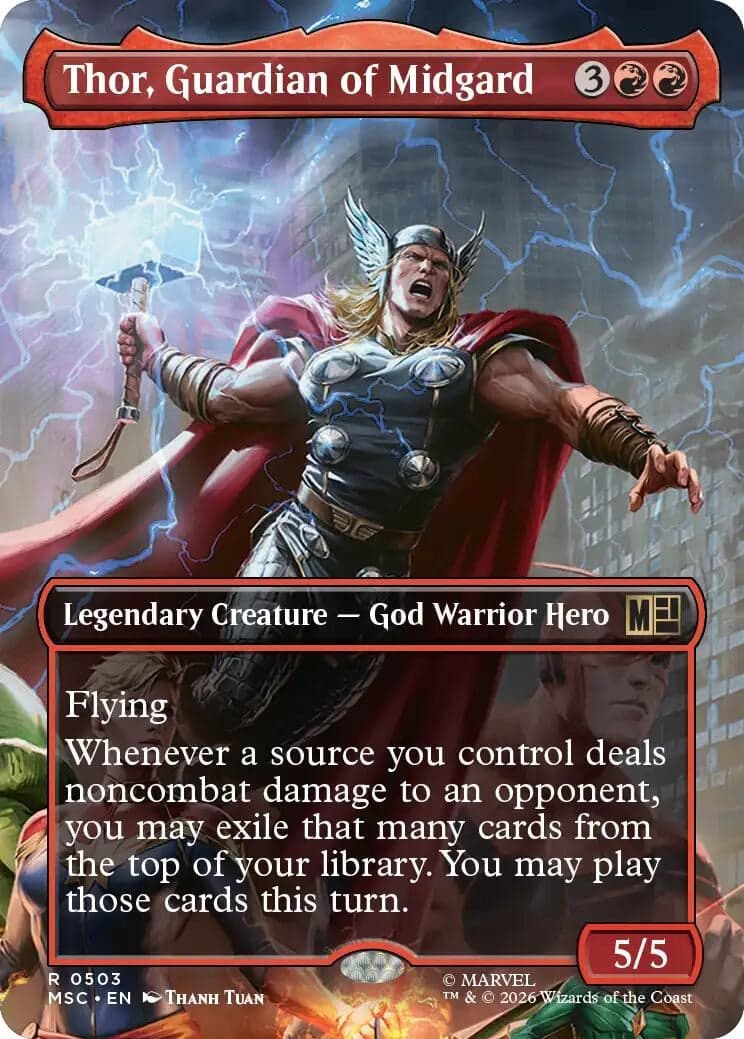 Thor, Guardian of Midgard (Borderless) (503) (Commander: Marvel Super Heroes) (MSC)