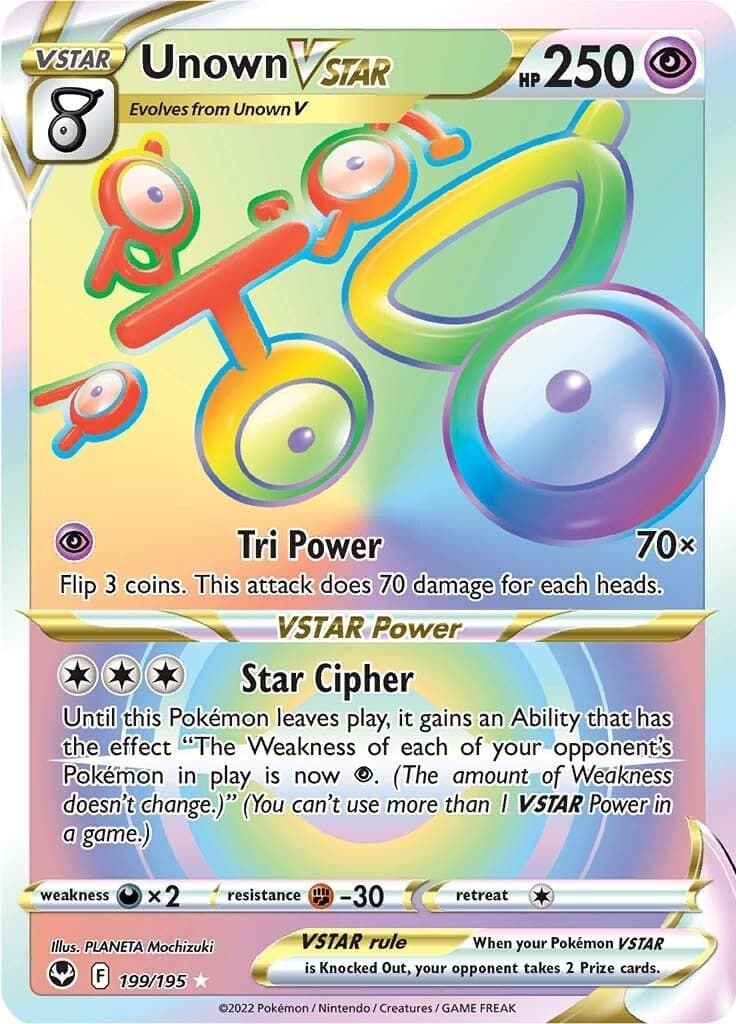 Unown VSTAR (Secret) (199/195) (SWSH12: Silver Tempest)