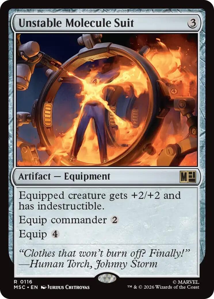 Unstable Molecule Suit (Surge Foil) (116) (Foil) (Commander: Marvel Super Heroes) (MSC)