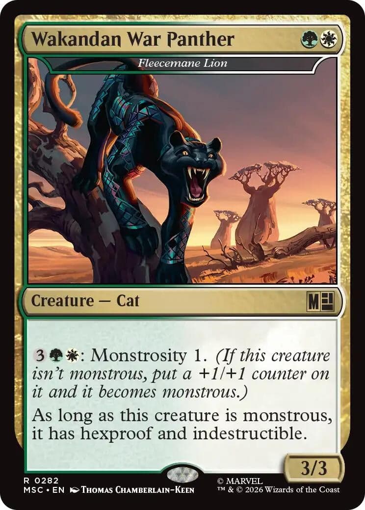 Wakandan War Panther - Fleecemane Lion (Surge Foil) (282) (Foil) (Commander: Marvel Super Heroes) (MSC)