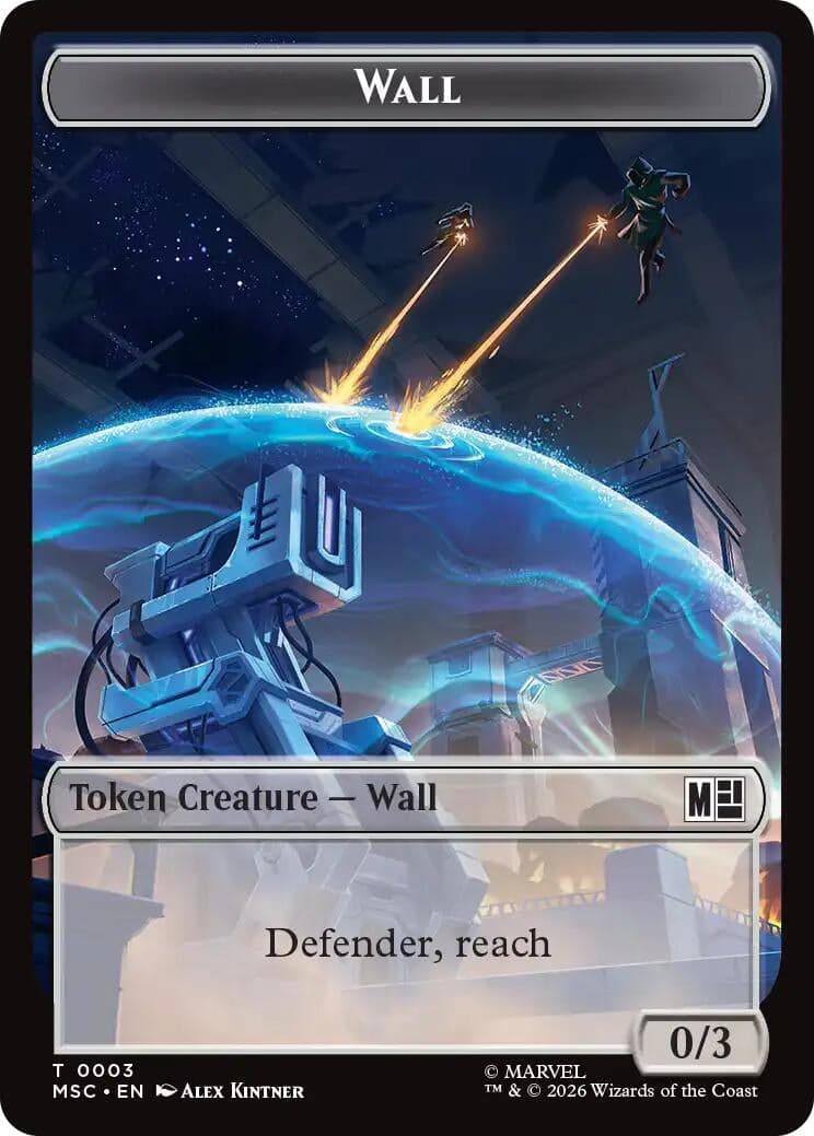 Wall (003) // Merfolk (006) Double-Sided Token (3 // 6) (Commander: Marvel Super Heroes) (MSC)