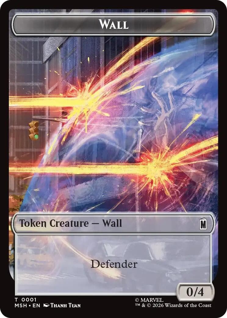 Wall // Moloid Double-Sided Token (001/013) (Foil) (Marvel Super Heroes) (MSH)
