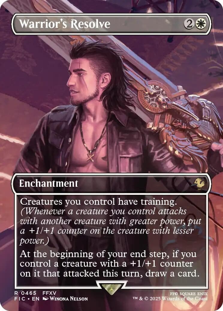 Warrior's Resolve (Borderless) (465) (Foil) (FINAL FANTASY)