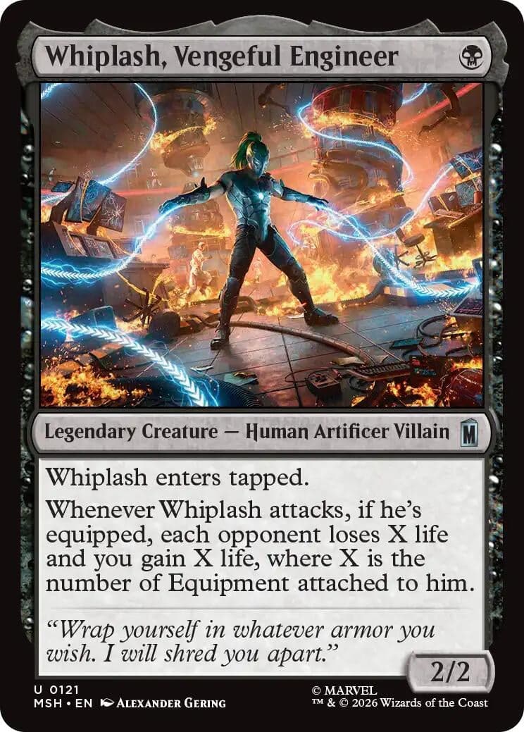Whiplash, Vengeful Engineer (121) (Foil) (Marvel Super Heroes) (MSH)