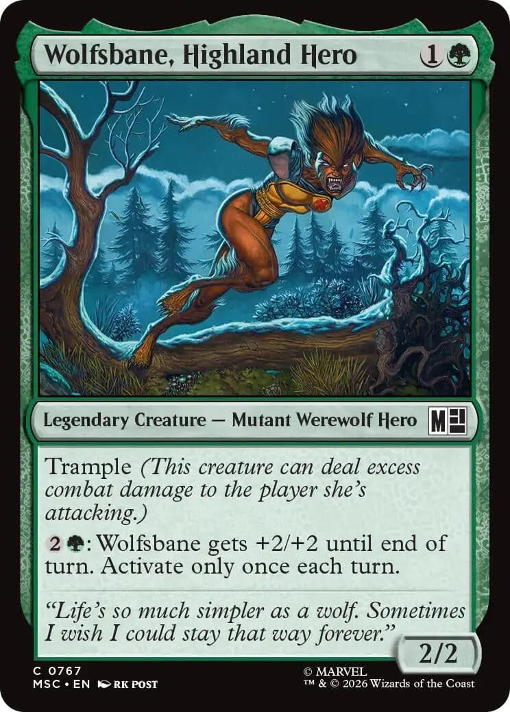 Wolfsbane, Highland Hero (767) (Foil) (Commander: Marvel Super Heroes) (MSC)