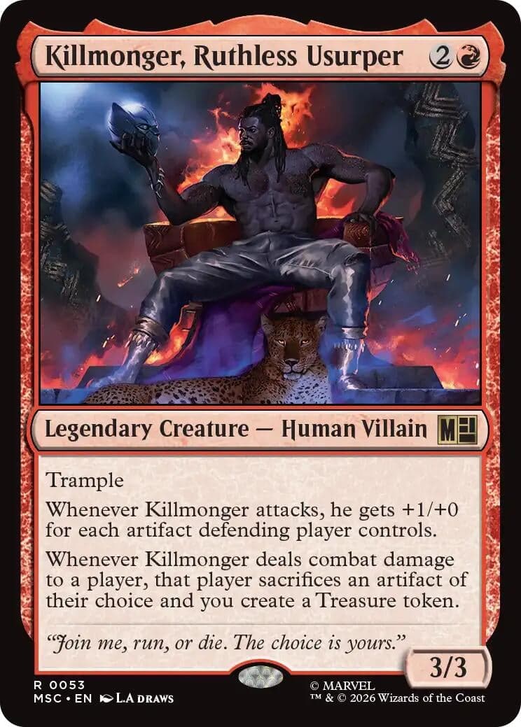 Killmonger, Ruthless Usurper (Surge Foil) (53) (Foil) (Commander: Marvel Super Heroes) (MSC)