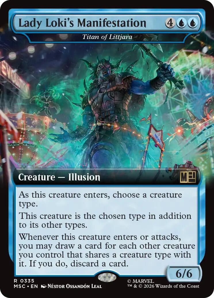 Lady Loki's Manifestation - Titan of Littjara (Extended Art) (335) (Foil) (Commander: Marvel Super Heroes) (MSC)