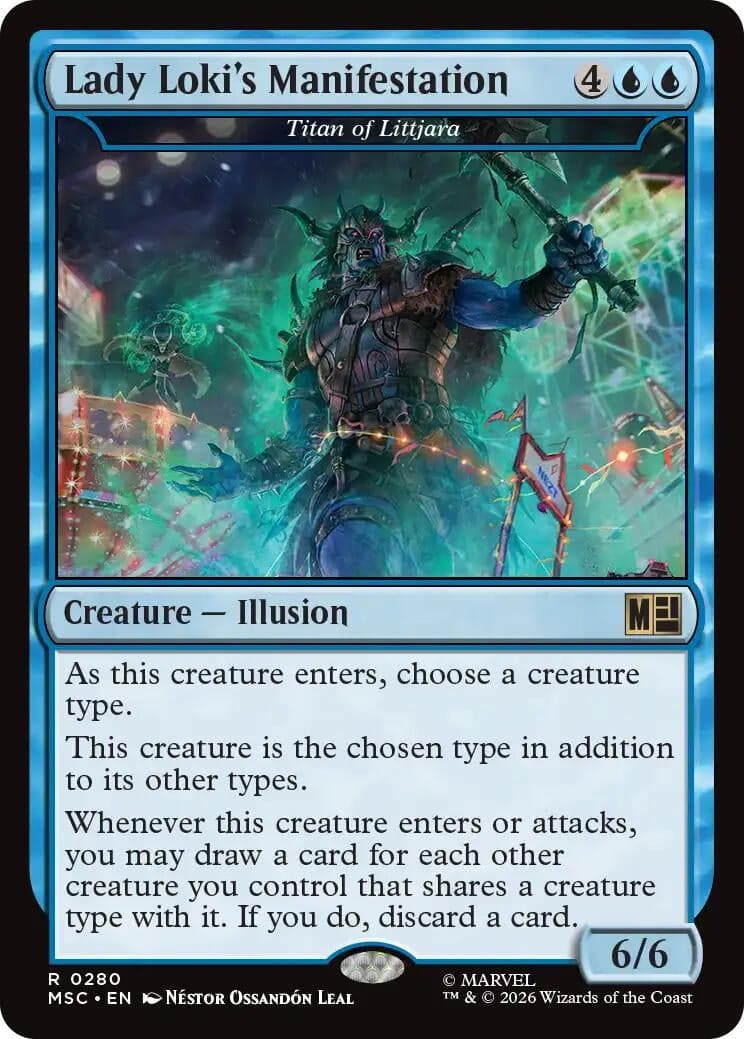 Lady Loki's Manifestation - Titan of Littjara (Surge Foil) (280) (Foil) (Commander: Marvel Super Heroes) (MSC)
