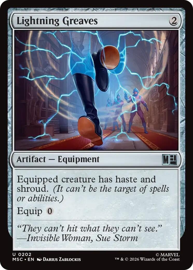 Lightning Greaves (Surge Foil) (202) (Foil) (Commander: Marvel Super Heroes) (MSC)