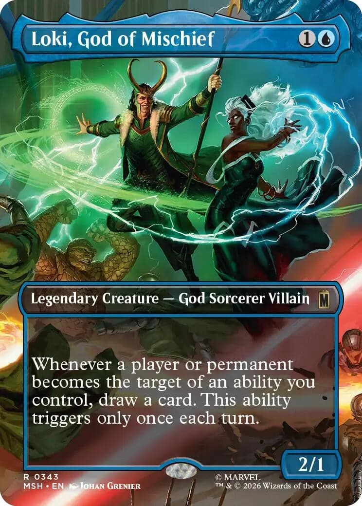 Loki, God of Mischief (Borderless) (343) (Foil) (Marvel Super Heroes) (MSH)