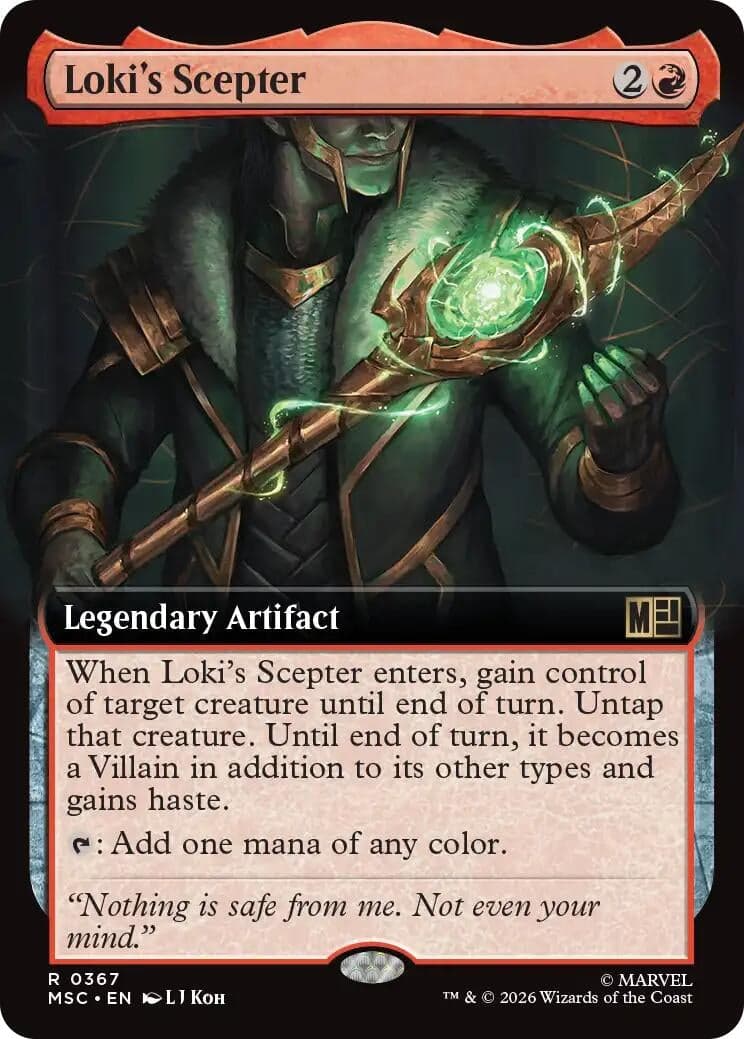 Loki's Scepter (Extended Art) (367) (Foil) (Commander: Marvel Super Heroes) (MSC)