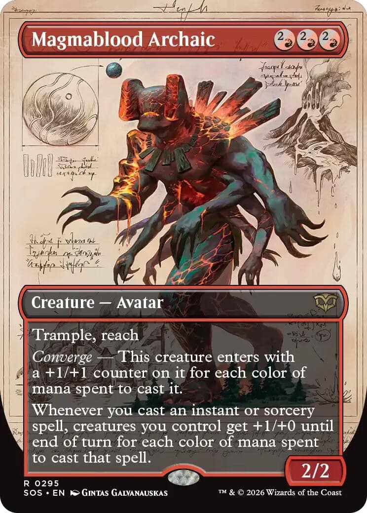 Magmablood Archaic (Borderless) (295) (Foil) (Secrets of Strixhaven)